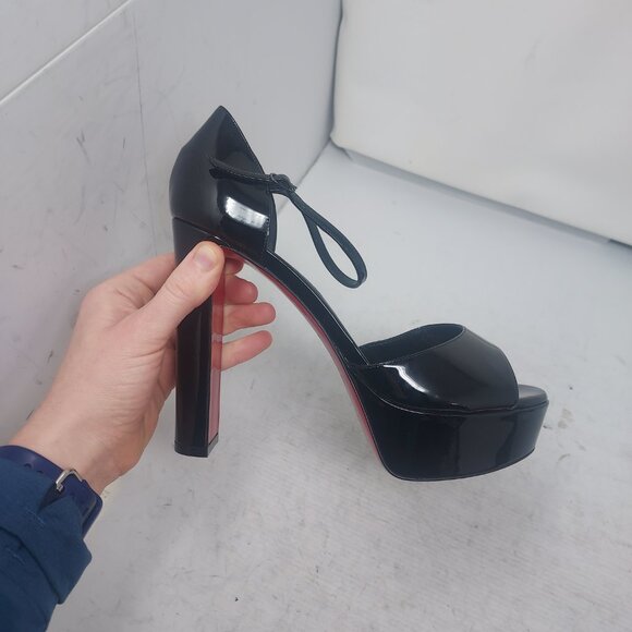 Christian Louboutin Black Sandaloo Patent Platform Sandal - Picture 3 of 12